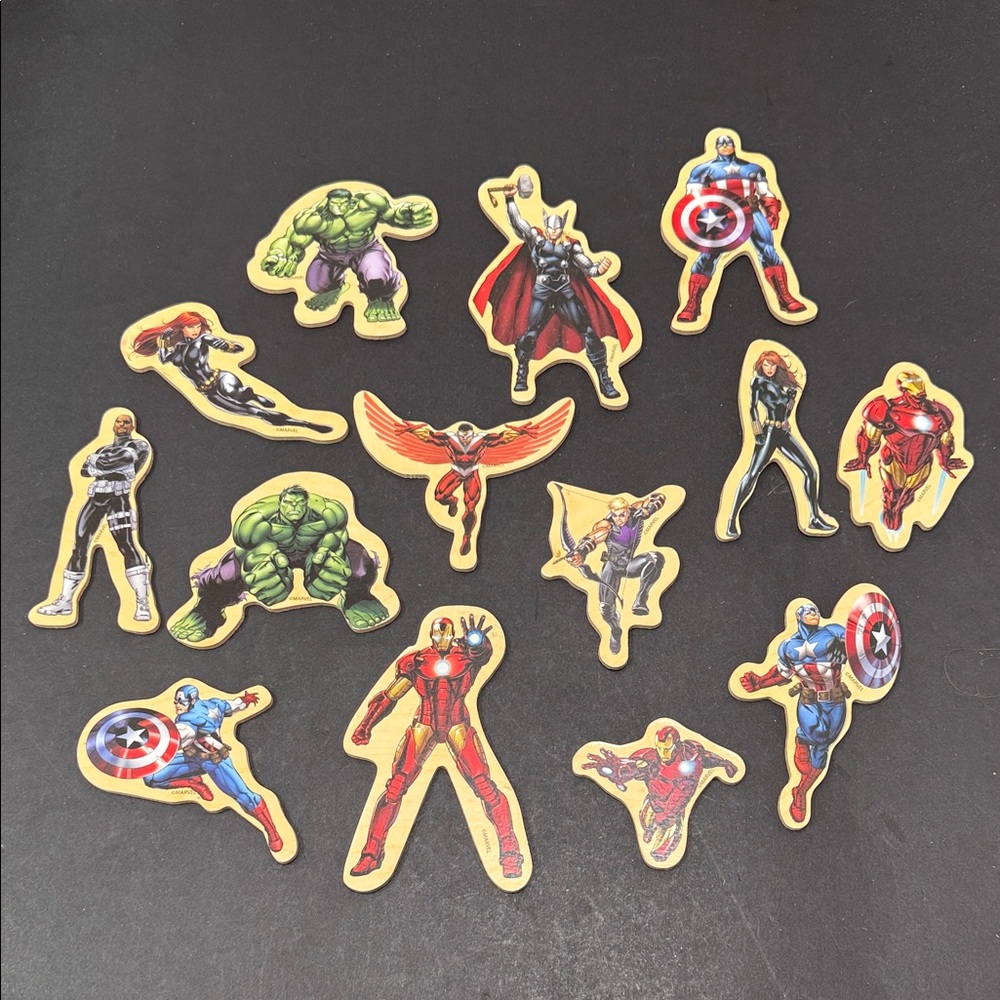 Marvel Avengers wooden magnets superheroes